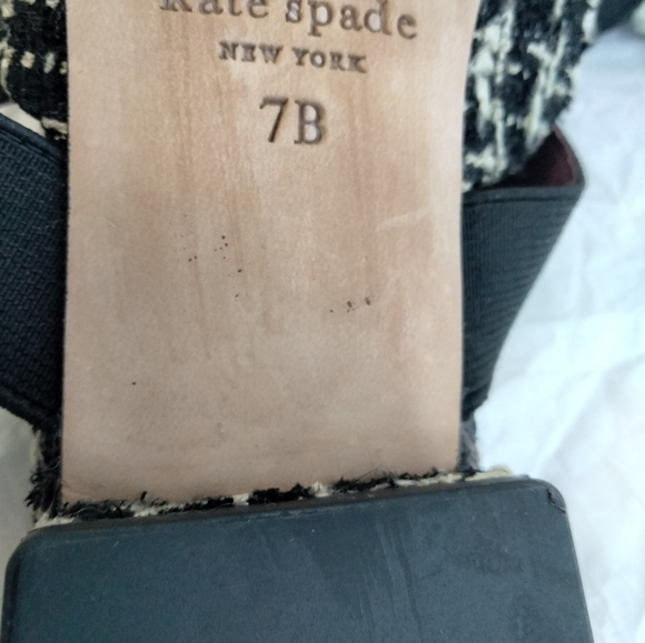 Kate Spade  Mules Tweed Black and White  Size 7 - Picture 9 of 16